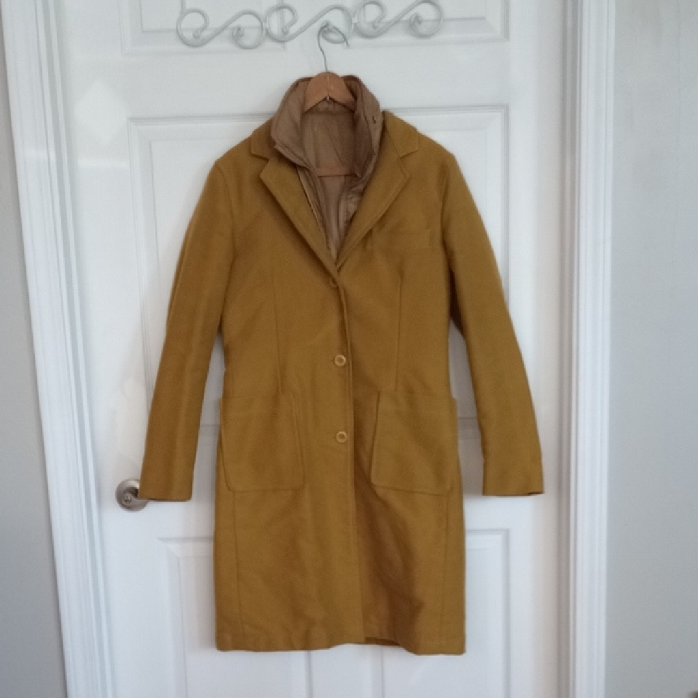Vintage Victory Boat Line Mustard Yellow Trench Coat